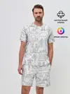 Мужской костюм с шортами / Нарисованный город