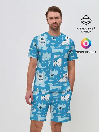 Мужской костюм с шортами / Собачки