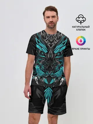Мужской костюм с шортами / Абстракция тигр