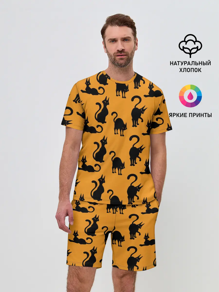 Мужской костюм с шортами / Кошки