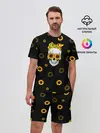 Мужской костюм с шортами / Череп и подсолнухи