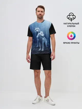 Мужской костюм с шортами / Волки