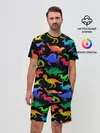 Мужской костюм с шортами / Яркие динозавры