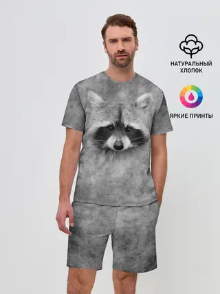 Мужской костюм с шортами / Енот