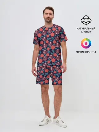 Мужской костюм с шортами / Гранат