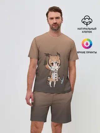 Мужской костюм с шортами / девочка сова с топром