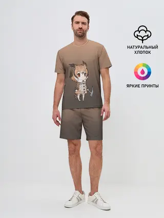 Мужской костюм с шортами / девочка сова с топром