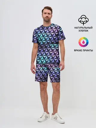 Мужской костюм с шортами / НЕОНОВАЯ СТАЛЬ
