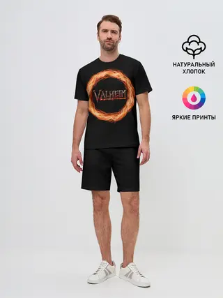 Мужской костюм с шортами / Valheim - огненный круг