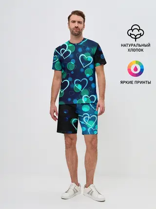 Мужской костюм с шортами / Сердца