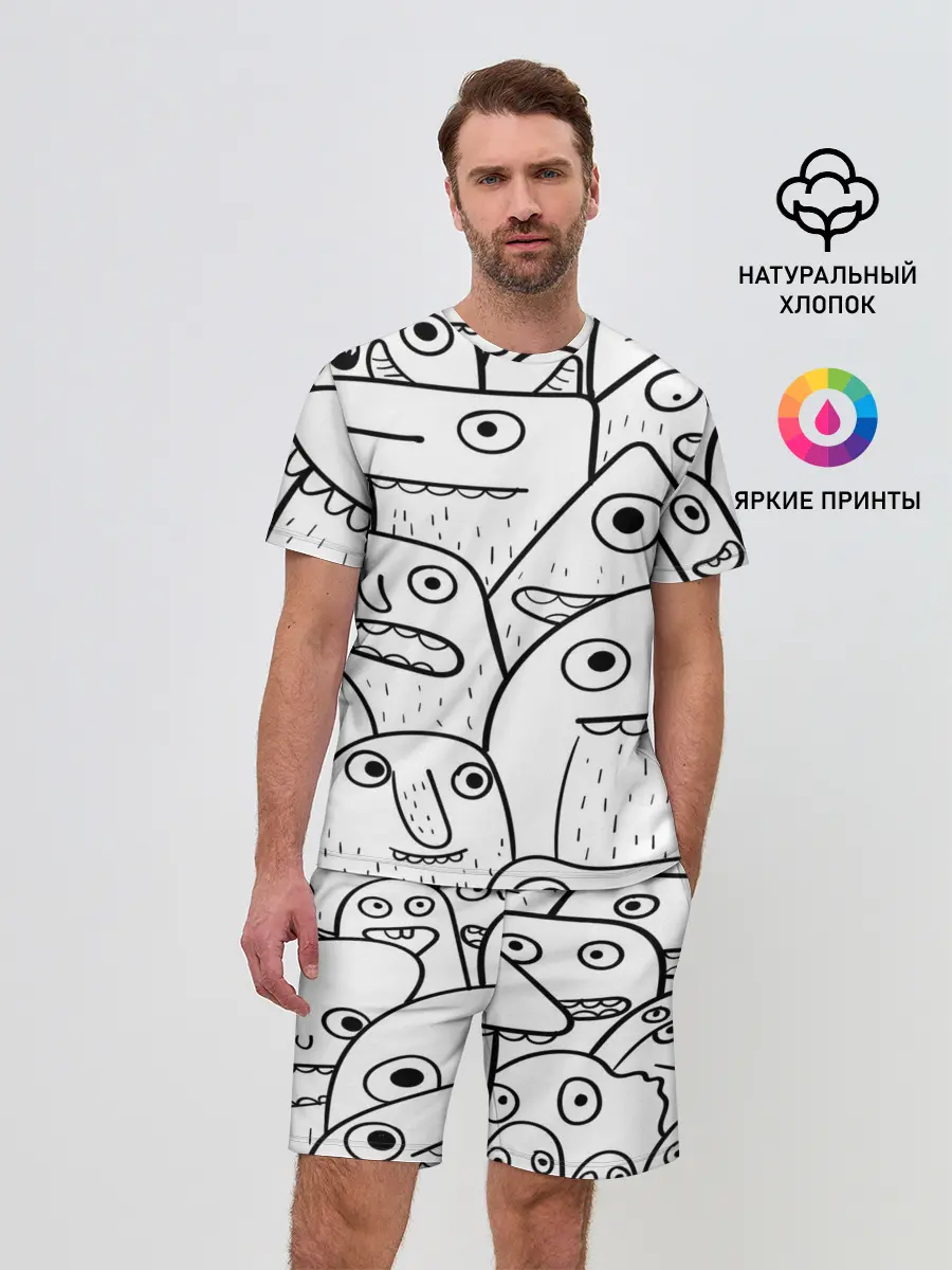 Мужской костюм с шортами / Рожицы