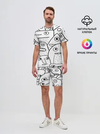 Мужской костюм с шортами / Рожицы