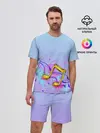 Мужской костюм с шортами / ноты краски музыканту
