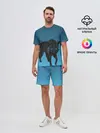 Мужской костюм с шортами / черный дух волка