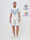 Мужской костюм с шортами / Славянский узор сине-голубой