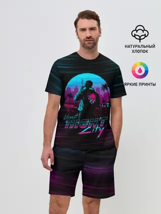 Мужской костюм с шортами / Cyberpunk 2077 NIGHT CITY