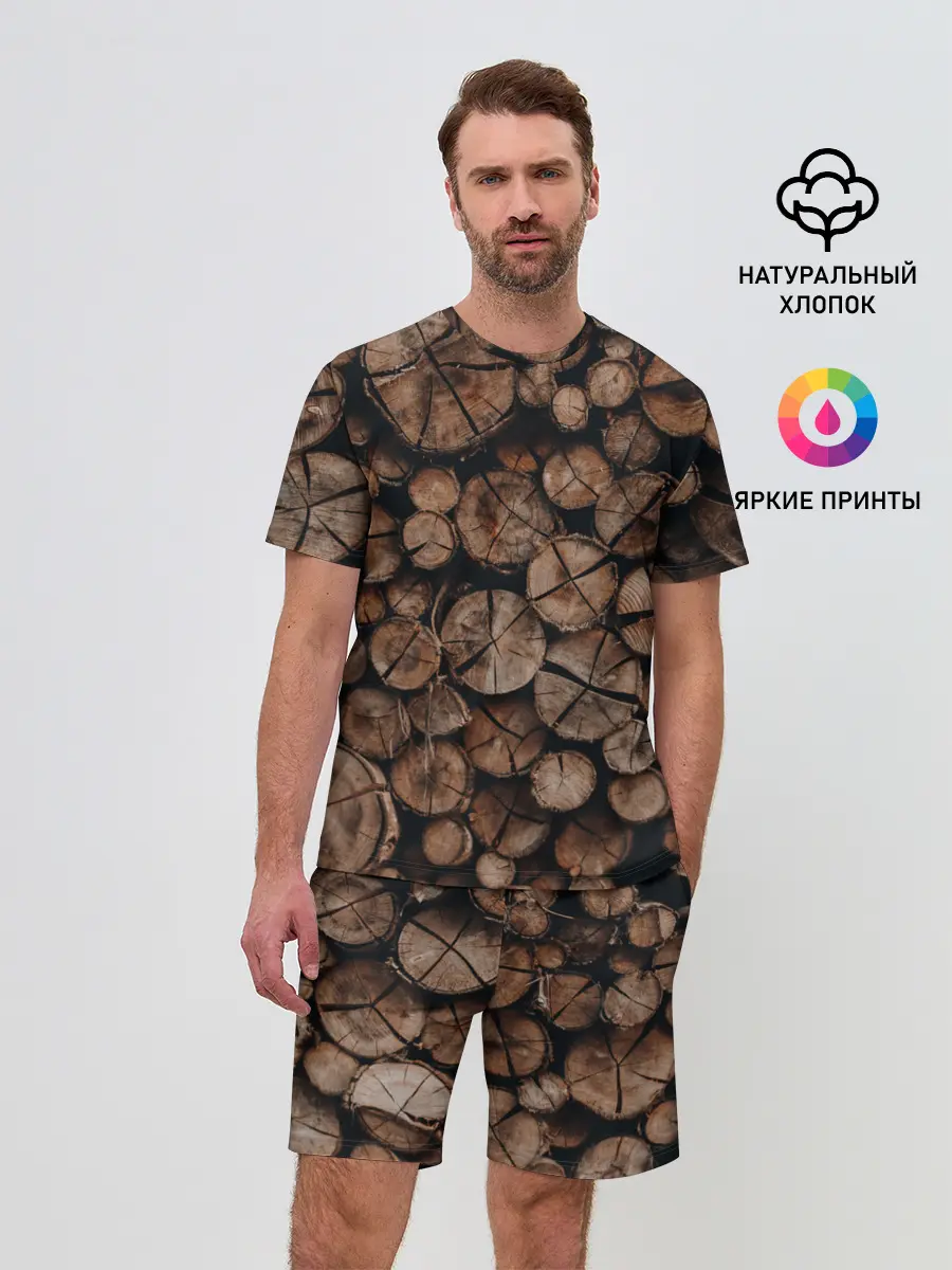 Мужской костюм с шортами / Бревна