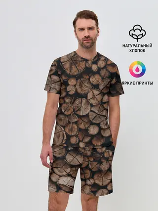 Мужской костюм с шортами / Бревна