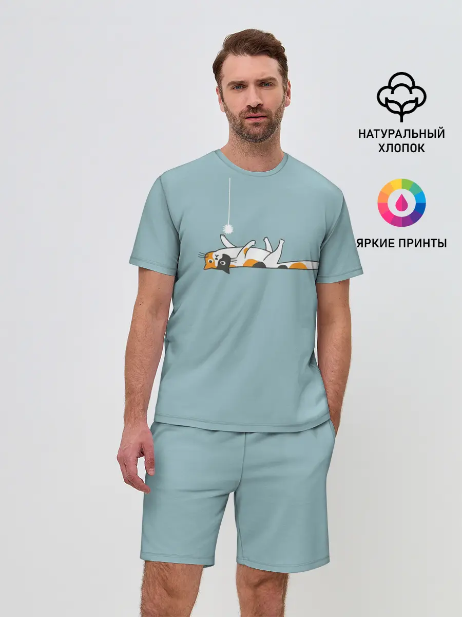 Мужской костюм с шортами / Котик грустит