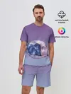 Мужской костюм с шортами / кот звездное небо спит