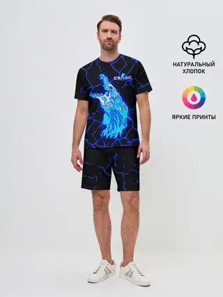 Мужской костюм с шортами / CS GO Howl Neon
