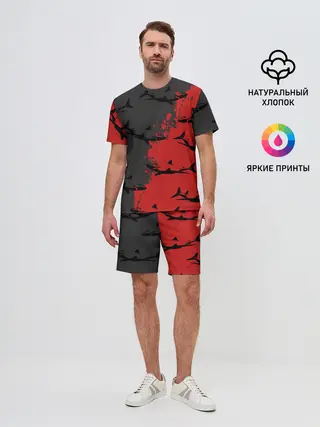 Мужской костюм с шортами / Акулы