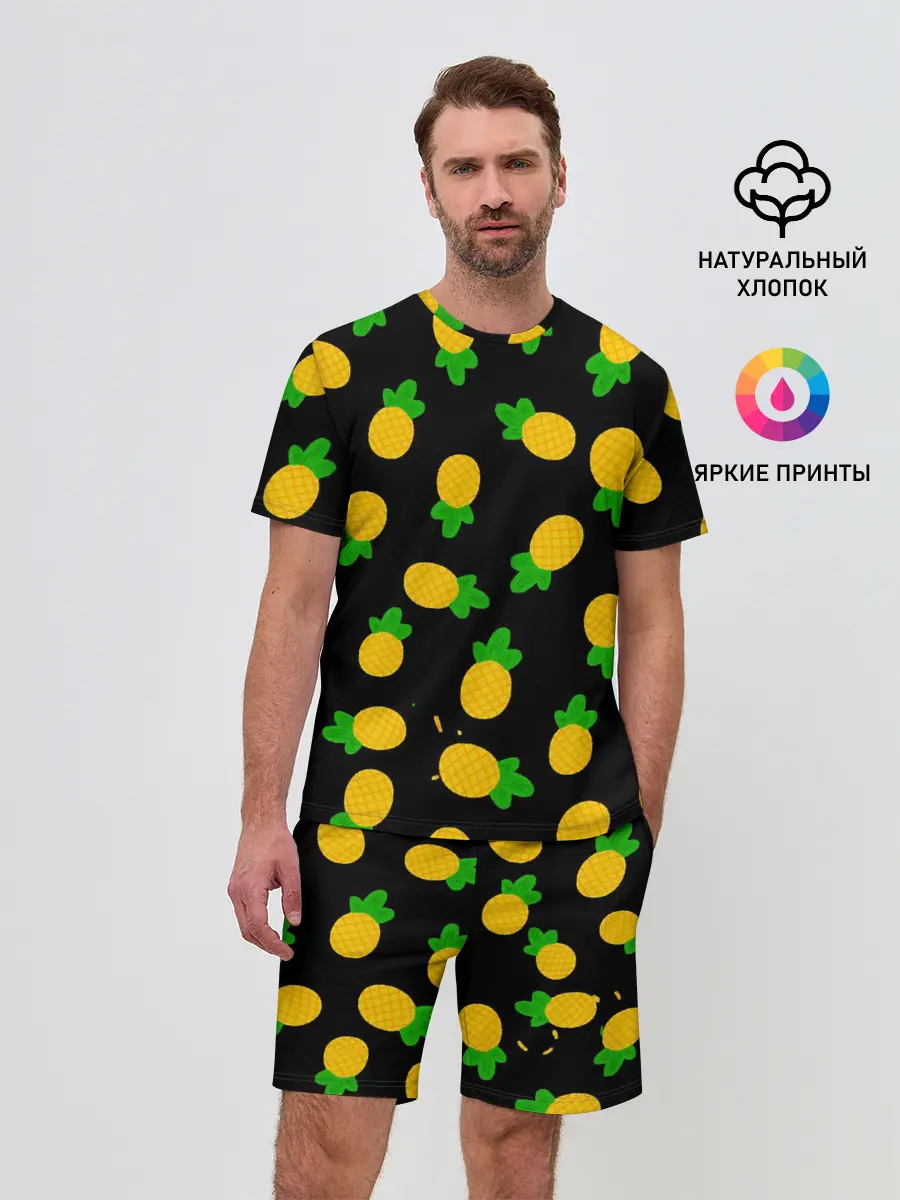 Мужской костюм с шортами / Ананасы