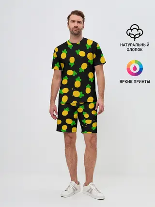 Мужской костюм с шортами / Ананасы