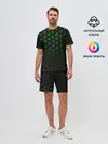 Мужской костюм с шортами / Зелёные соты 3D