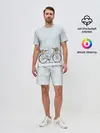 Мужской костюм с шортами / акварельный велосипед