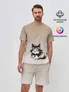 Мужской костюм с шортами / сова котик аниме