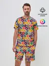 Мужской костюм с шортами / Тропический коллаж