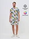 Мужской костюм с шортами / Memphis style geometry