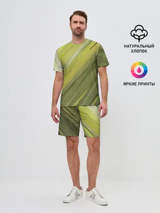 Мужской костюм с шортами / Акварельные линии