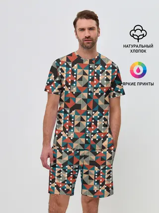 Мужской костюм с шортами / Арт геометрия