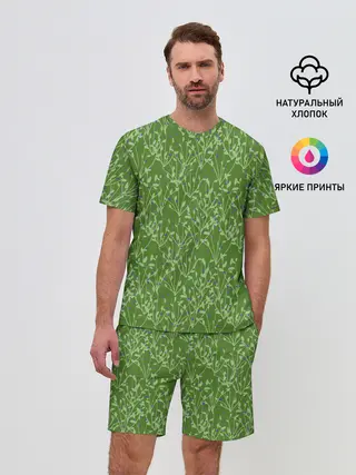 Мужской костюм с шортами / Черника