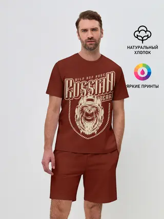 Мужской костюм с шортами / Русский медведь танкист