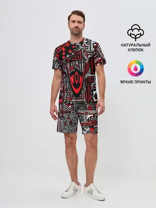 Мужской костюм с шортами / Абстрактный Узор