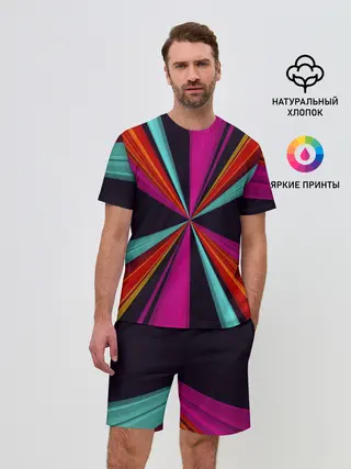 Мужской костюм с шортами / Полосы