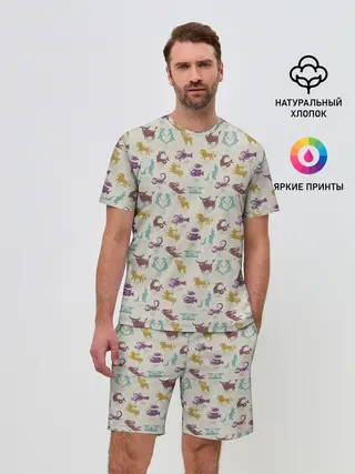 Мужской костюм с шортами / Знаки Зодиака