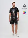 Мужской костюм с шортами / Итачи на фоне Акацуки