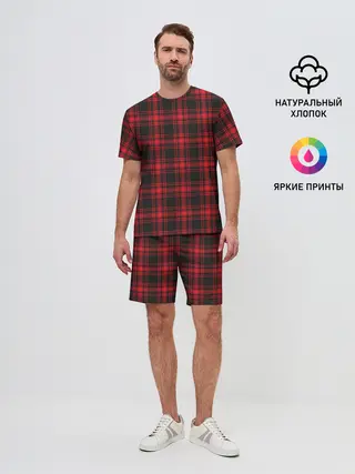 Мужской костюм с шортами / Красная клетка