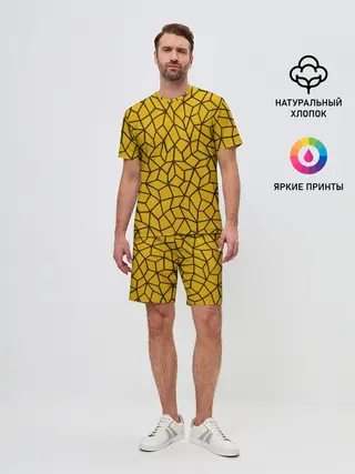 Мужской костюм с шортами / Геометрическая текстура