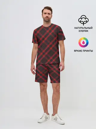 Мужской костюм с шортами / Узор в клеточку