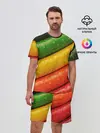 Мужской костюм с шортами / Цветные линии