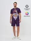 Мужской костюм с шортами / Космонавт ест бургер