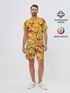 Мужской костюм с шортами / Ахегао эмодзи паттерн