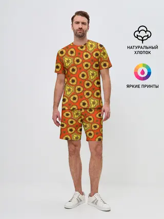 Мужской костюм с шортами / Древний африканский узор