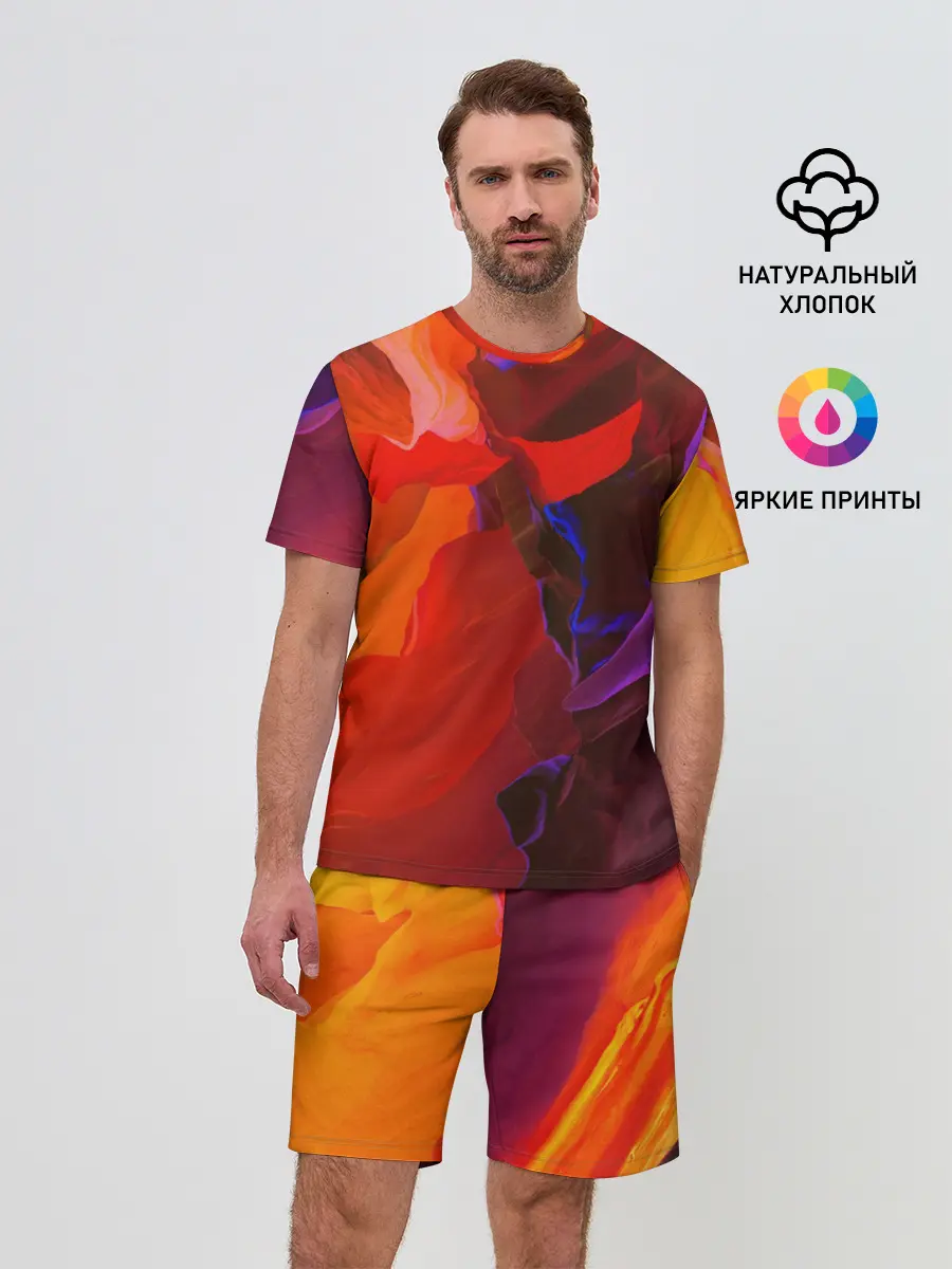 Мужской костюм с шортами / Горная абстракция