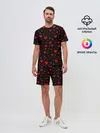 Мужской костюм с шортами / Красные сердца